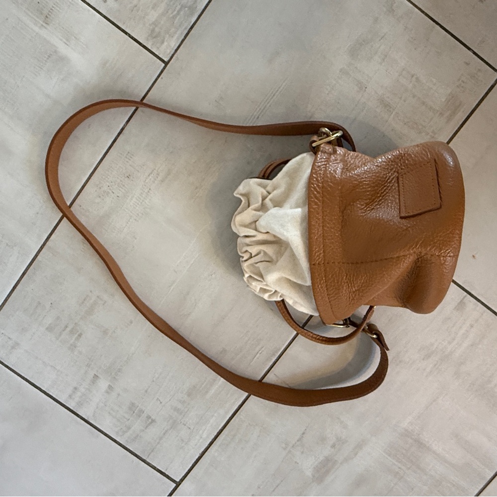Genuine leather bucket bag